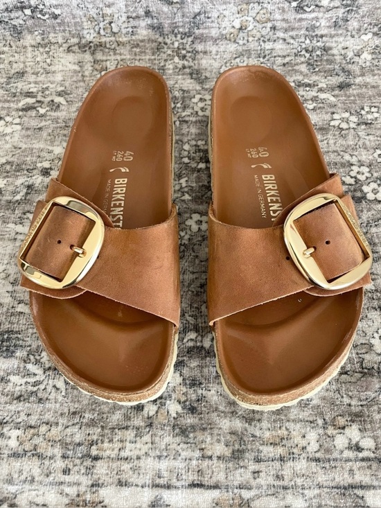 Birkenstock Shoes - Birkenstock Madrid Big Buckle Cognac Brown Oiled Leather 40